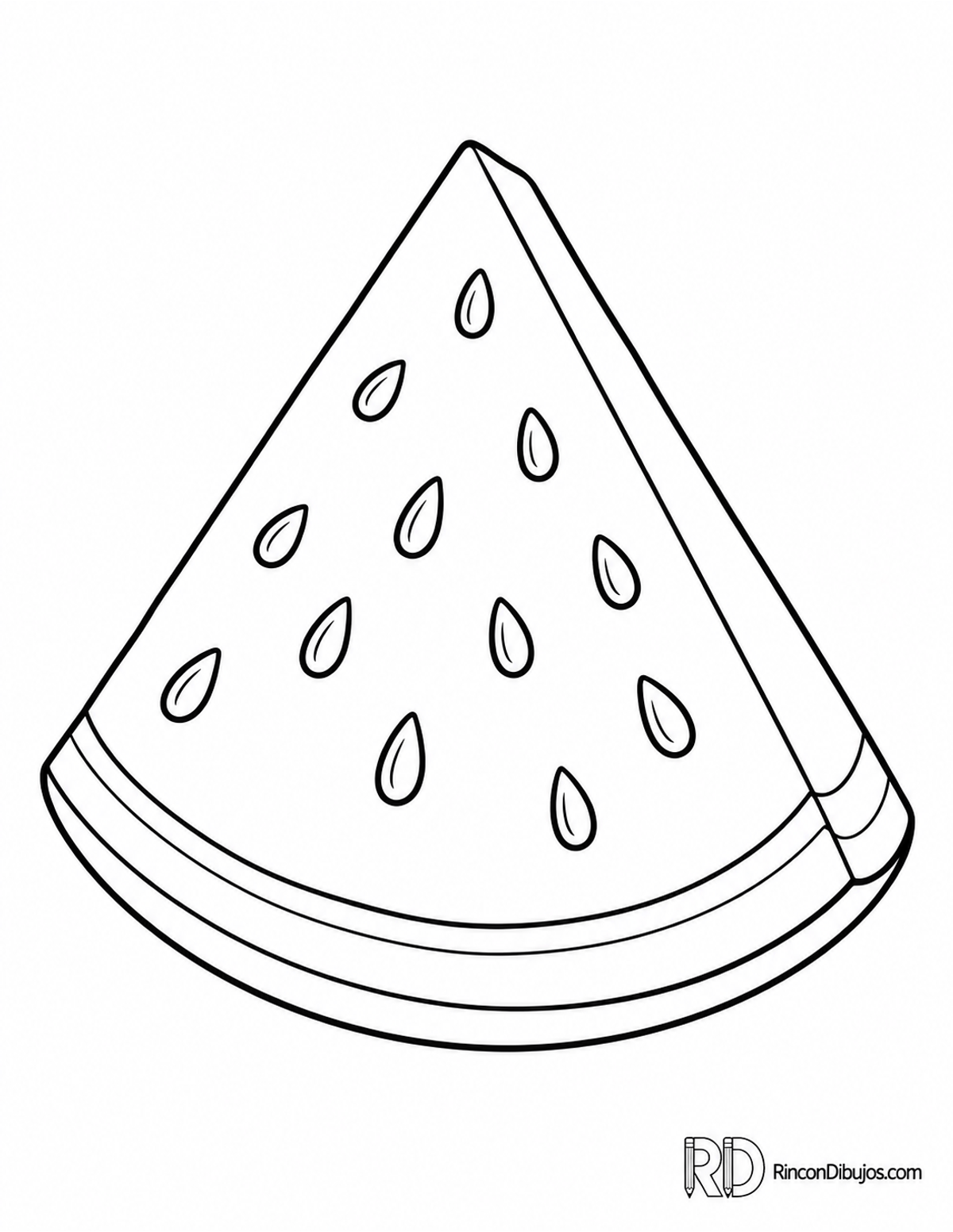 Dibujo de sandía cortada para colorear Dibujo de sandía cortada para colorear