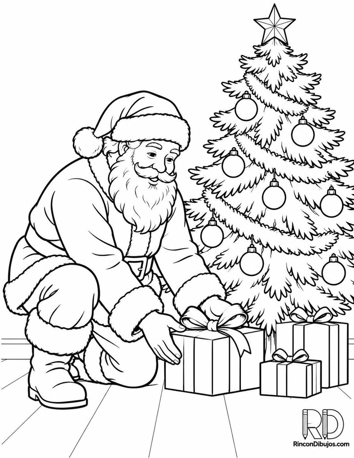 Dibujo de Santa Claus en Navidad para colorear