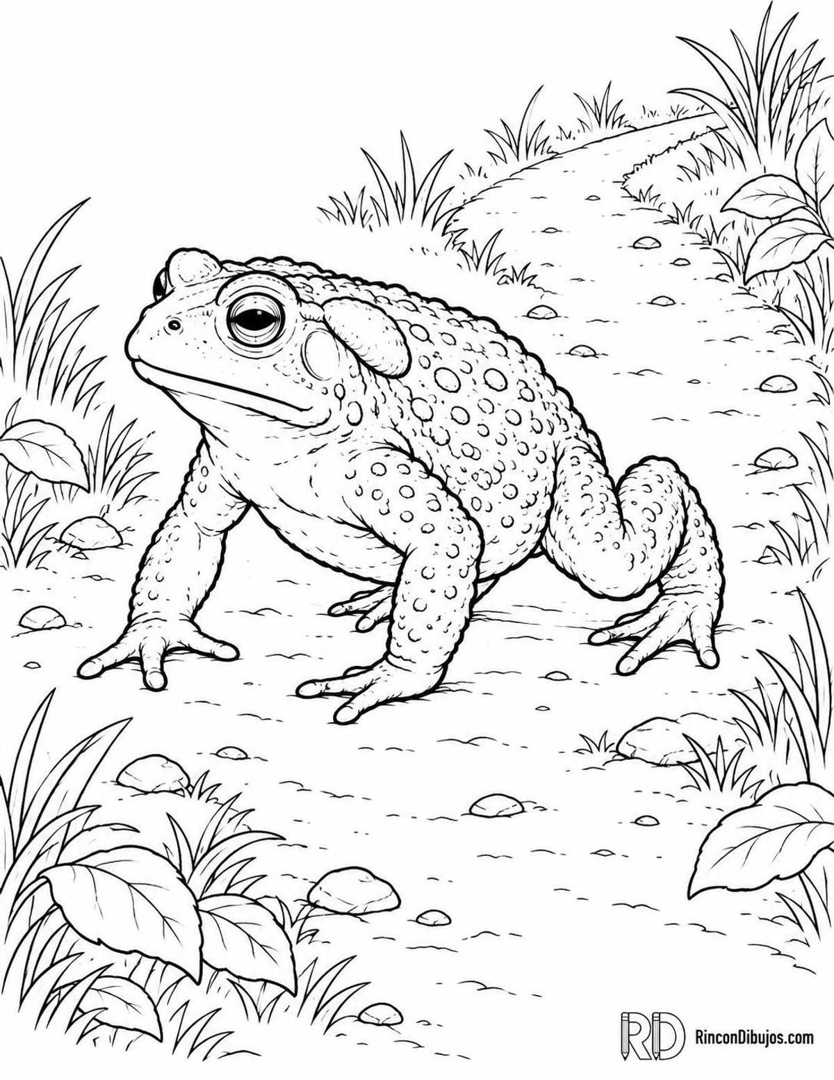 Dibujo de sapo común para colorear Dibujo de sapo común para colorear