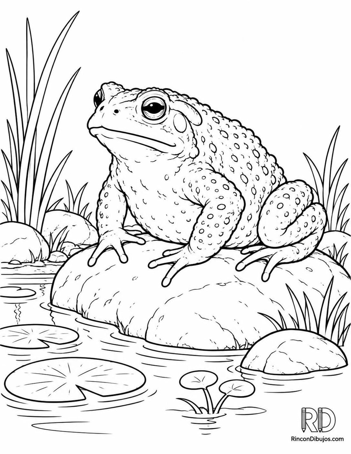 Dibujo de sapo común para colorear Dibujo de sapo común para colorear