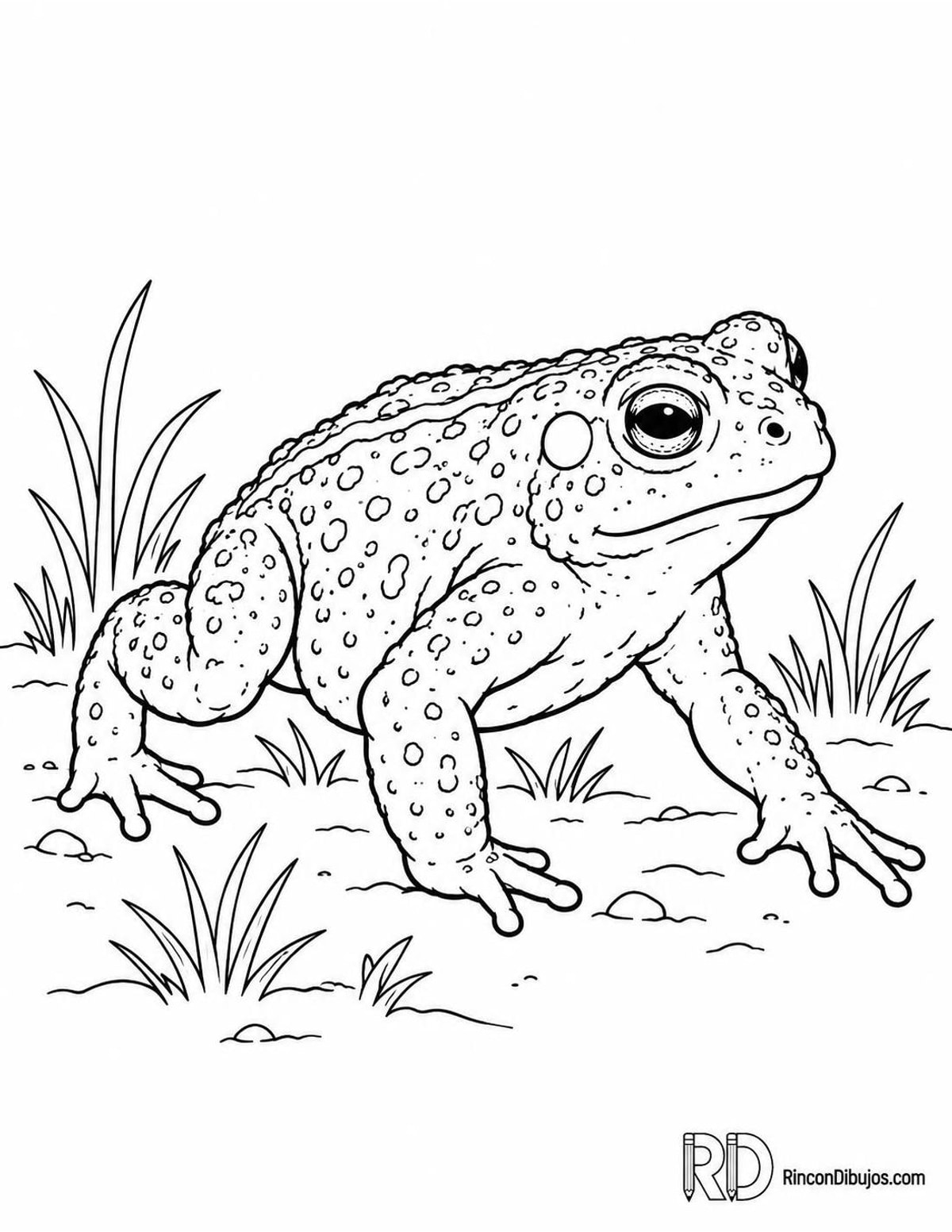 Dibujo de sapo corredor caminando para colorear Dibujo de sapo corredor caminando para colorear