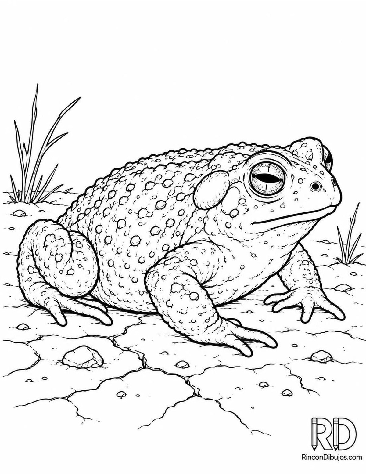 Dibujo de sapo corredor rugoso para colorear Dibujo de sapo corredor rugoso para colorear