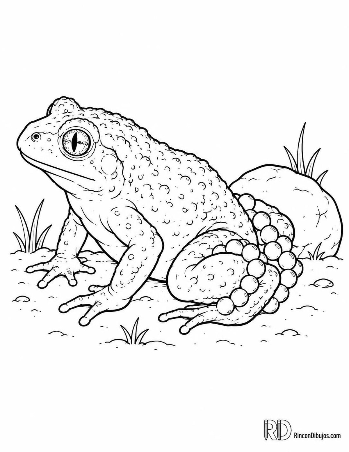 Dibujo de sapo partero para colorear Dibujo de sapo partero para colorear