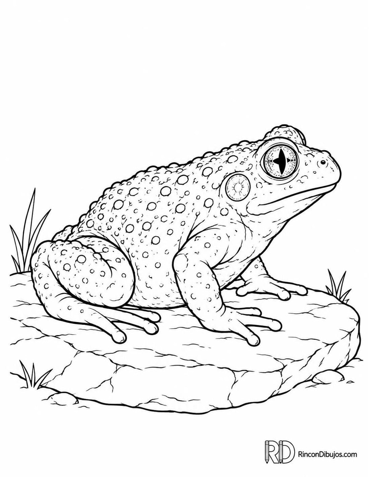 Dibujo de sapo partero roca para colorear Dibujo de sapo partero roca para colorear