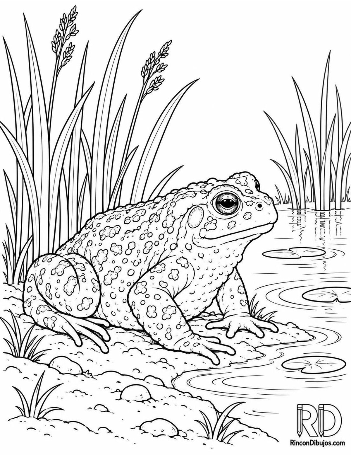 Dibujo de sapo verde charca para colorear Dibujo de sapo verde charca para colorear