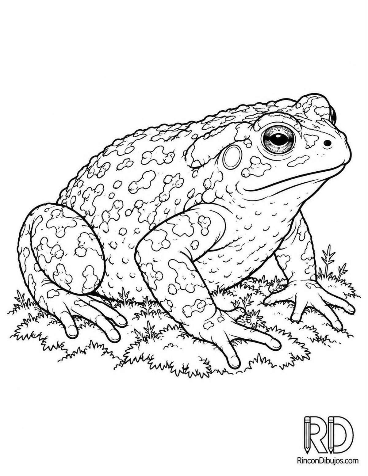 Dibujo de sapo verde europeo para colorear Dibujo de sapo verde europeo para colorear