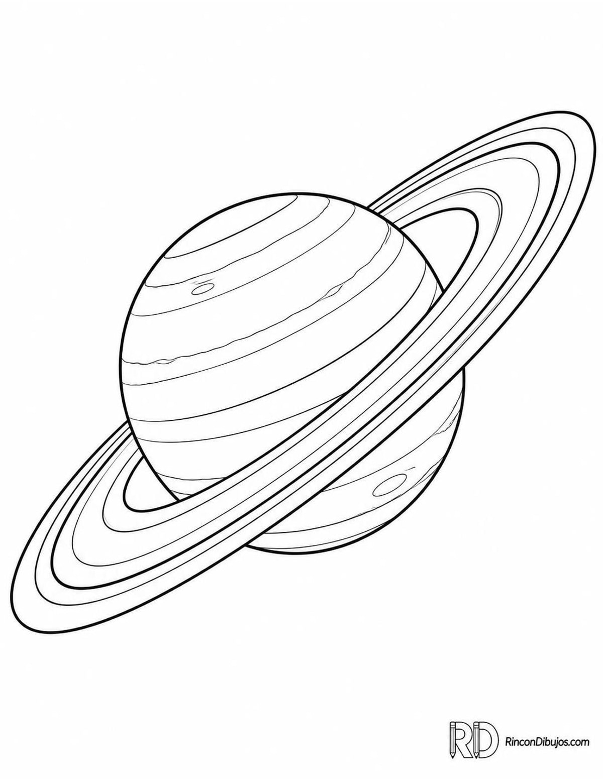 Dibujo de Saturno del Sistema Solar para colorear