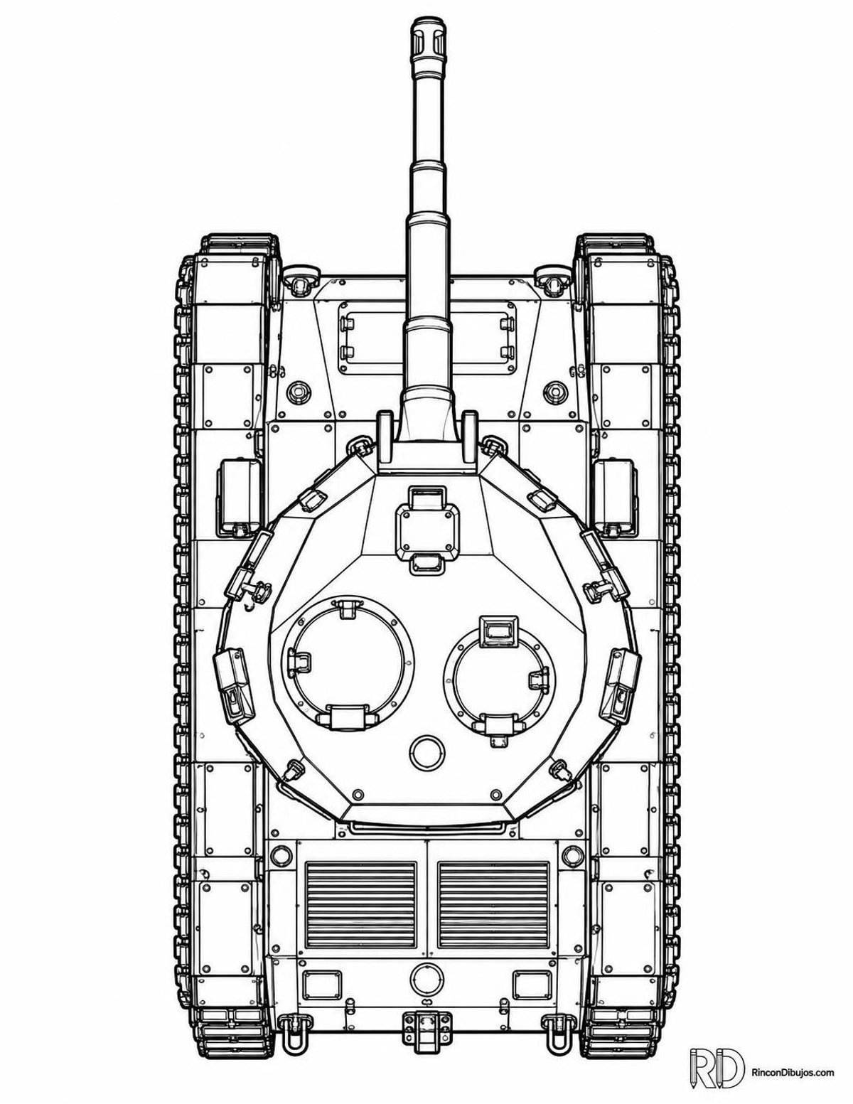 Dibujo de tanque de combate para colorear Dibujo de tanque de combate para colorear