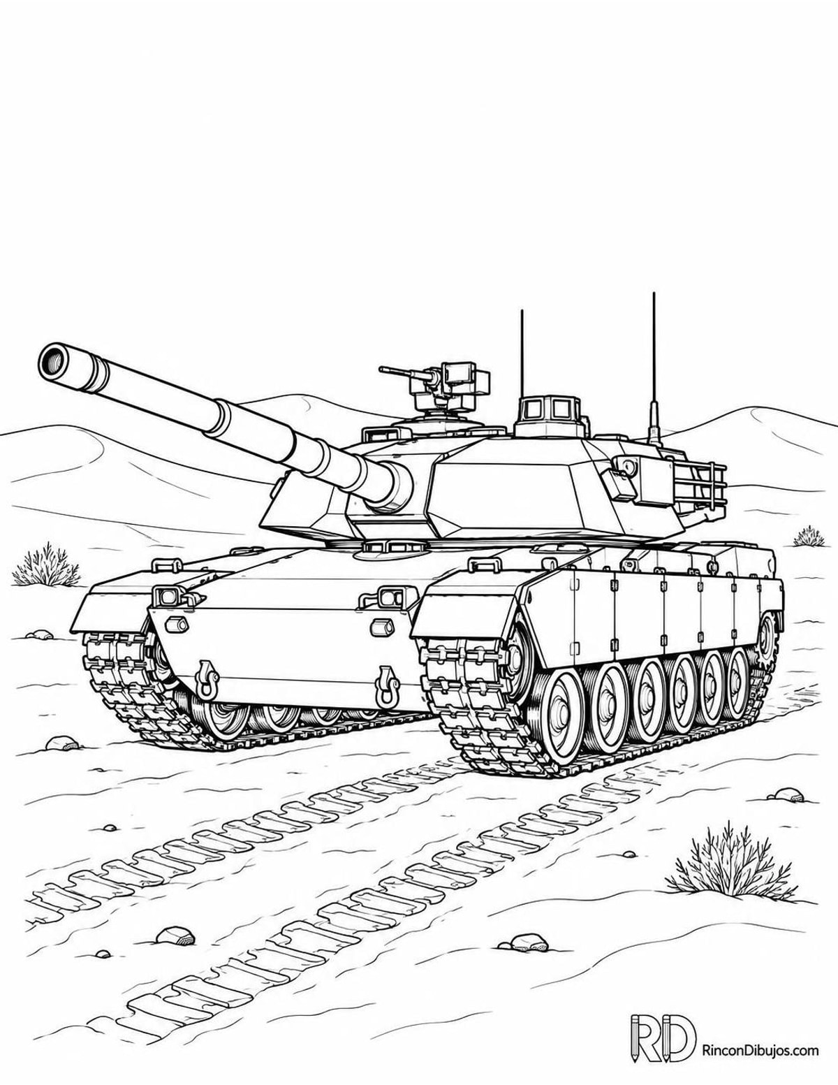 Dibujo de tanque del desierto para colorear Dibujo de tanque del desierto para colorear