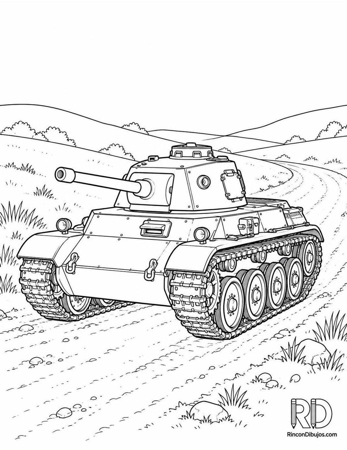 Dibujo de tanque ligero para colorear Dibujo de tanque ligero para colorear