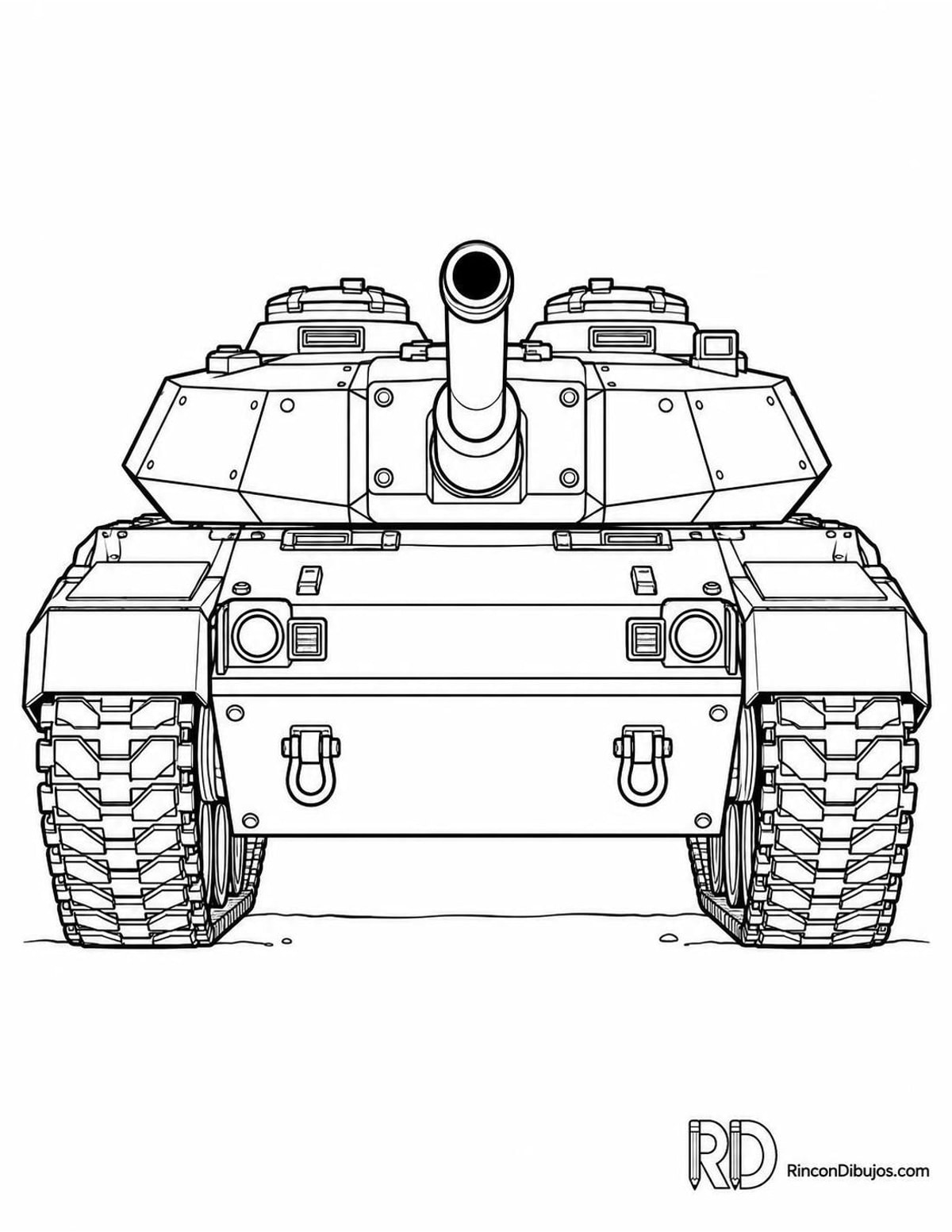Dibujo de tanque militar para colorear Dibujo de tanque militar para colorear