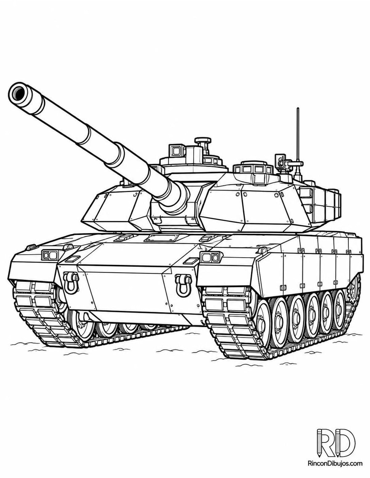 Dibujo de tanque moderno para colorear Dibujo de tanque moderno para colorear