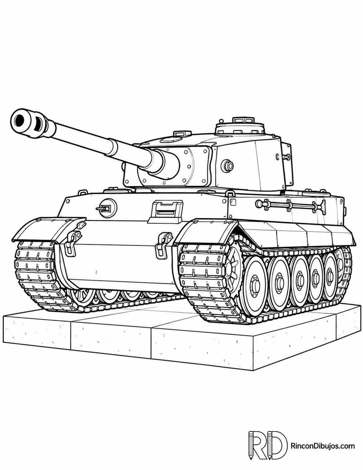 Dibujo de tanque pesado para colorear Dibujo de tanque pesado para colorear