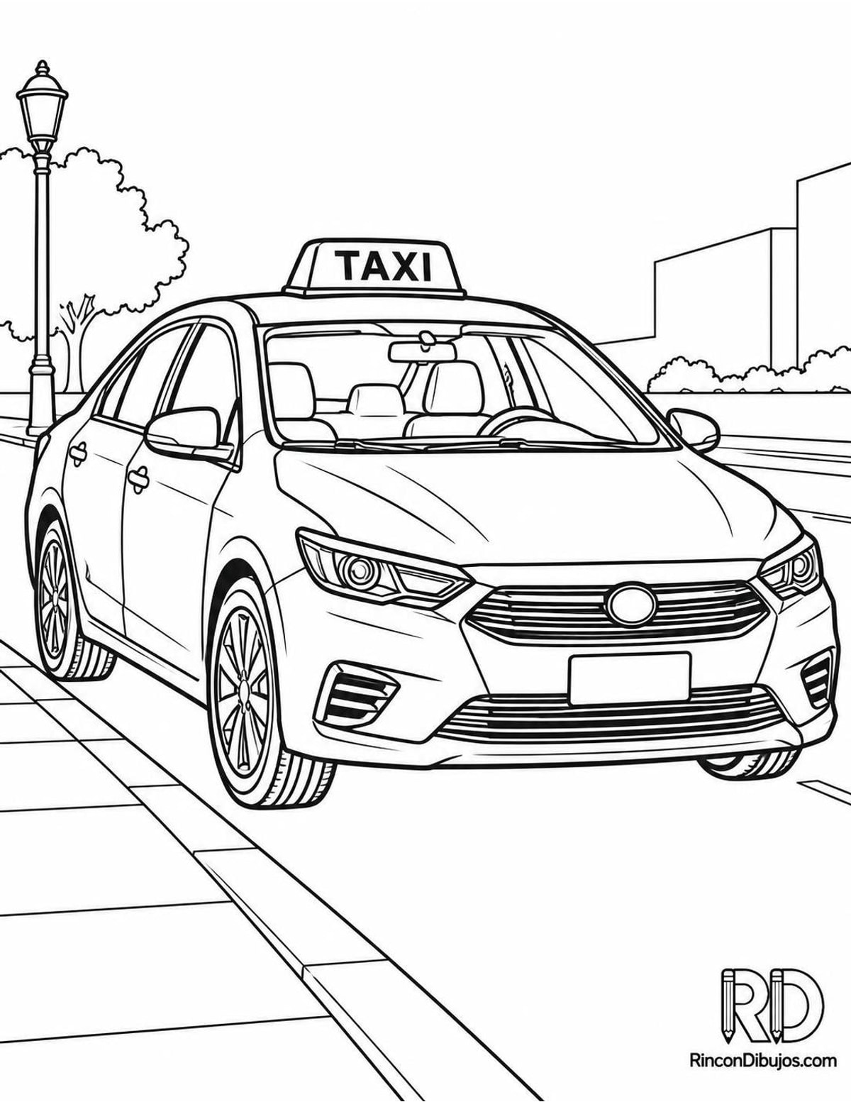 Dibujo de taxi para colorear Dibujo de taxi para colorear