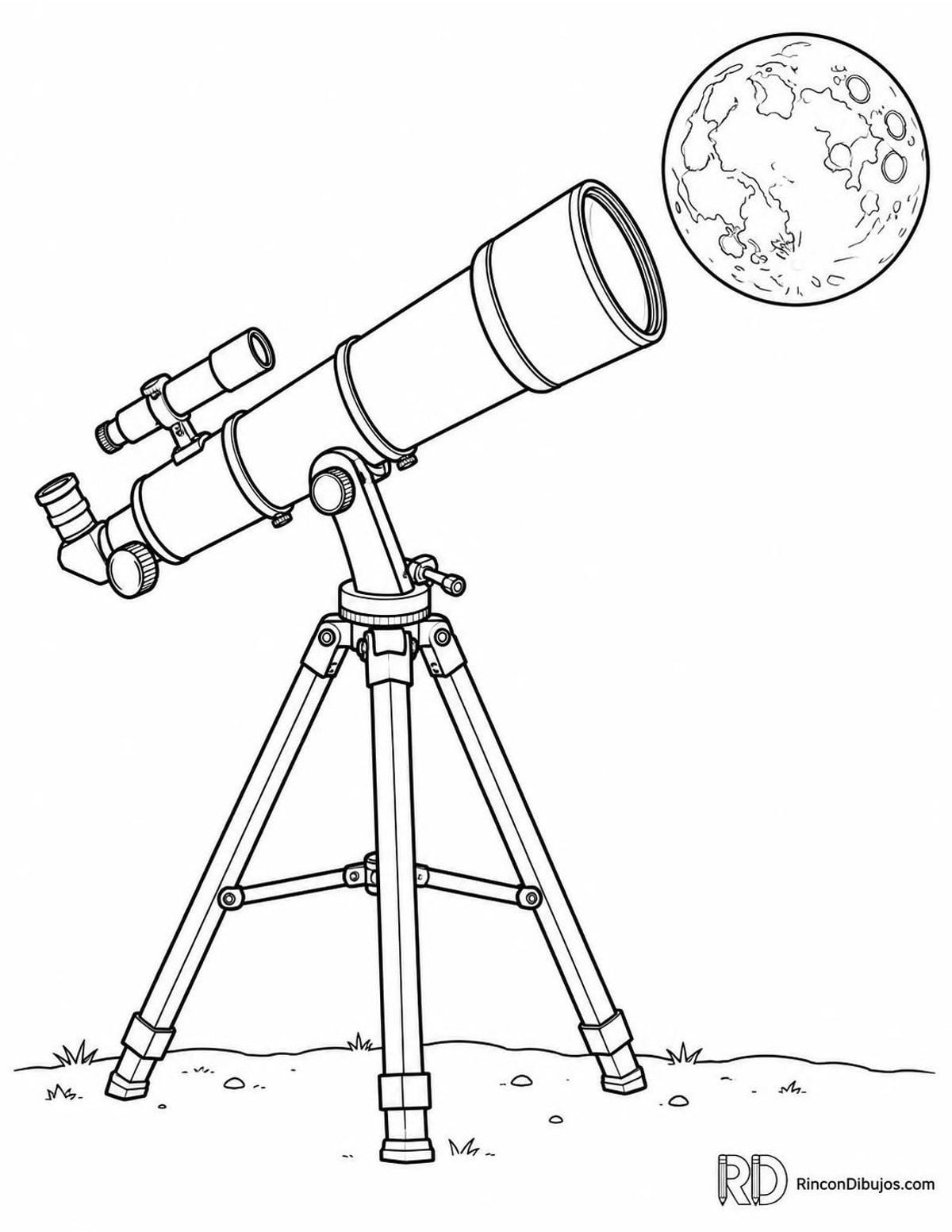 Dibujo de telescopio para colorear