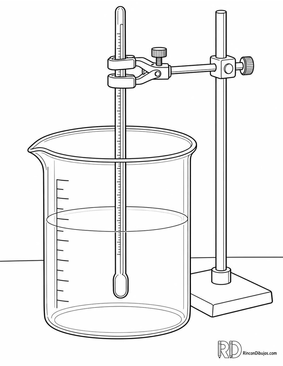 Dibujo de termómetro de laboratorio para colorear