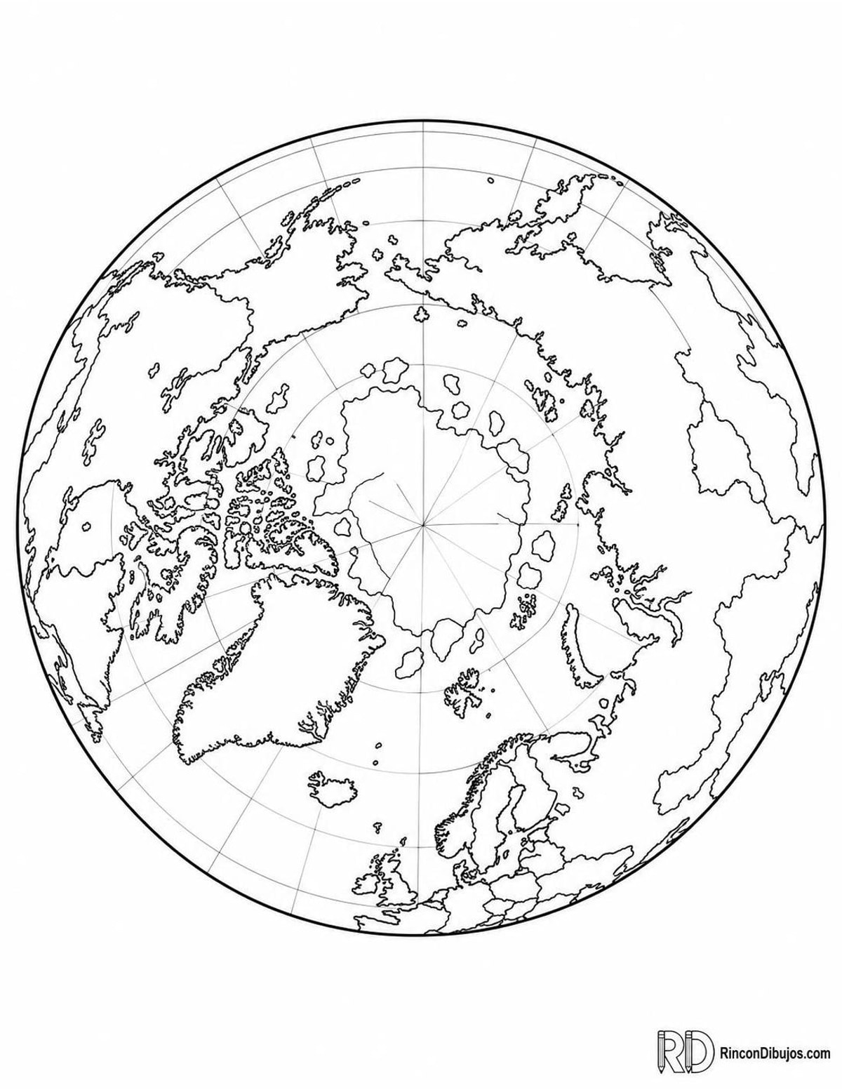 Dibujo de Tierra ártica para colorear Dibujo de Tierra ártica para colorear