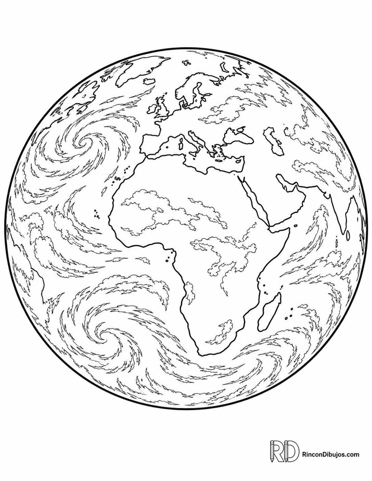 Dibujo de Tierra del Sistema Solar para colorear