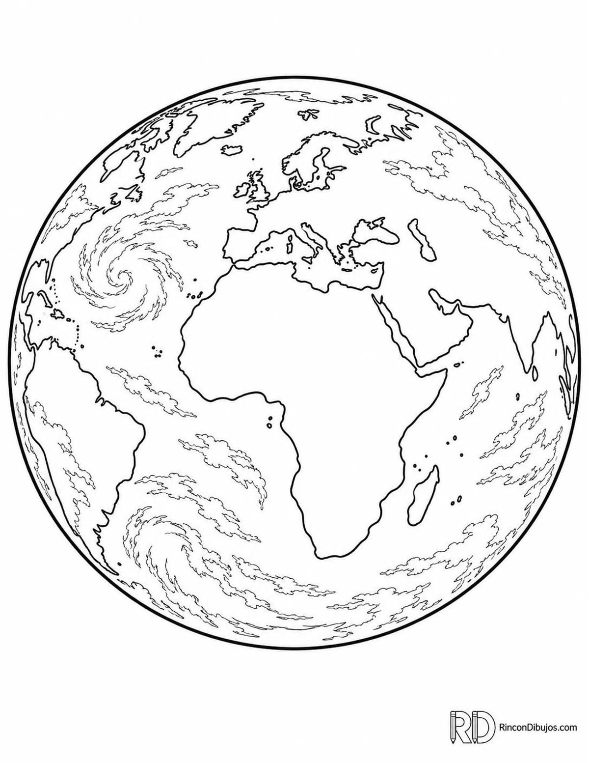 Dibujo de Tierra para colorear Dibujo de Tierra para colorear