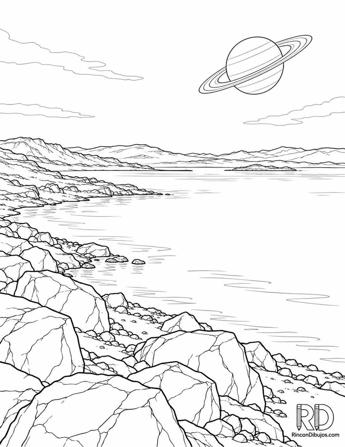 Dibujo de Titán del Sistema Solar para colorear