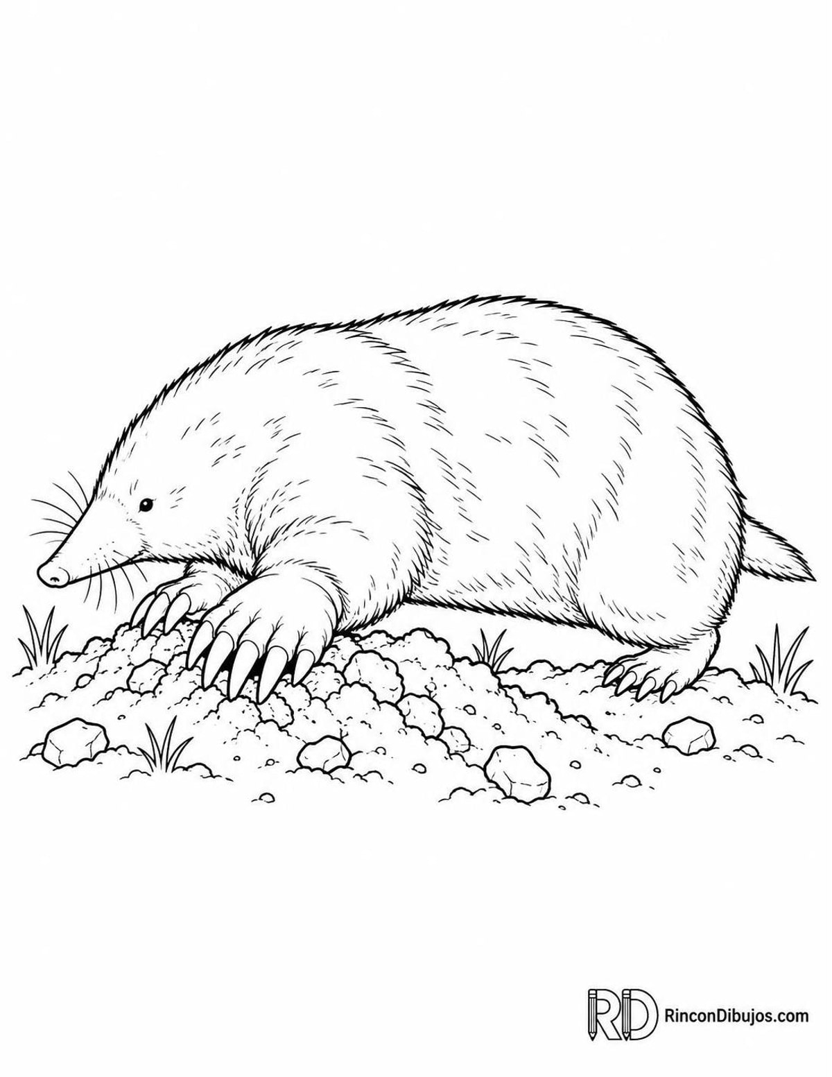 Dibujo de topo europeo para colorear