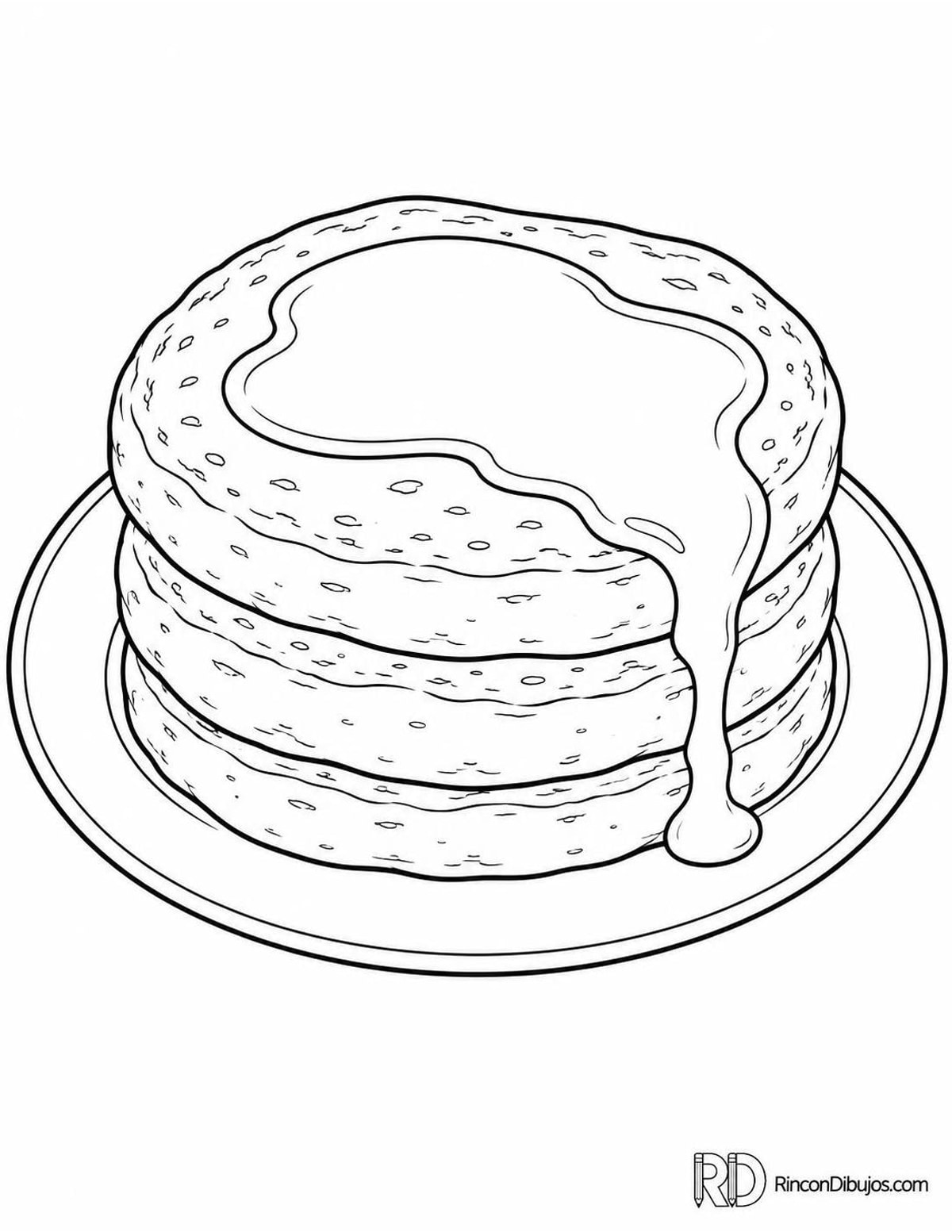 Dibujo de tortitas con miel para colorear