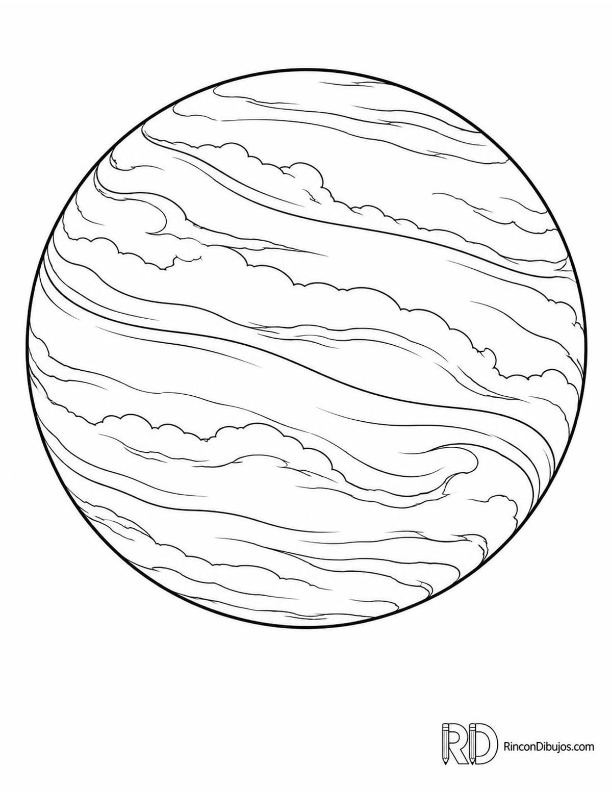 Dibujo de Venus con nubes para colorear Dibujo de Venus con nubes para colorear