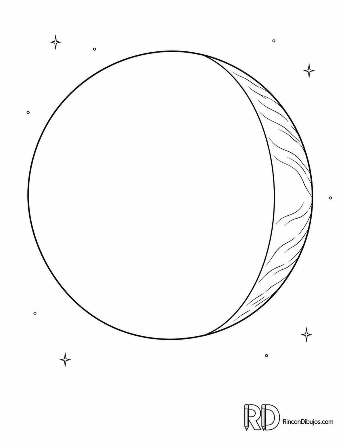 Dibujo de Venus creciente para colorear Dibujo de Venus creciente para colorear