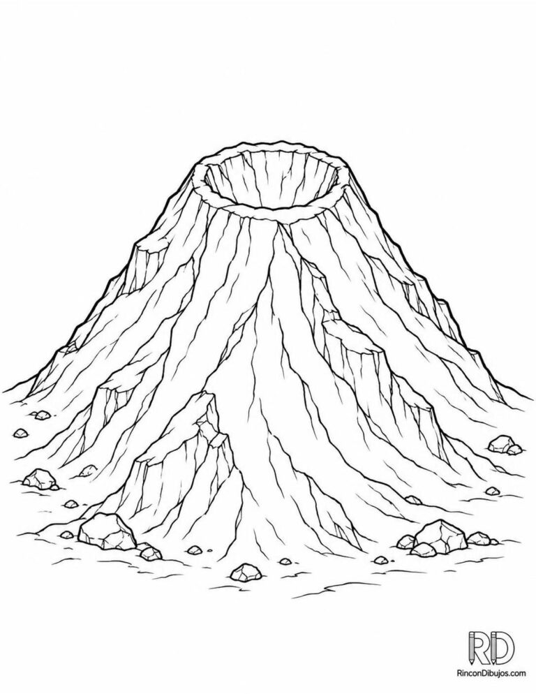 Dibujos de volcanes para colorear