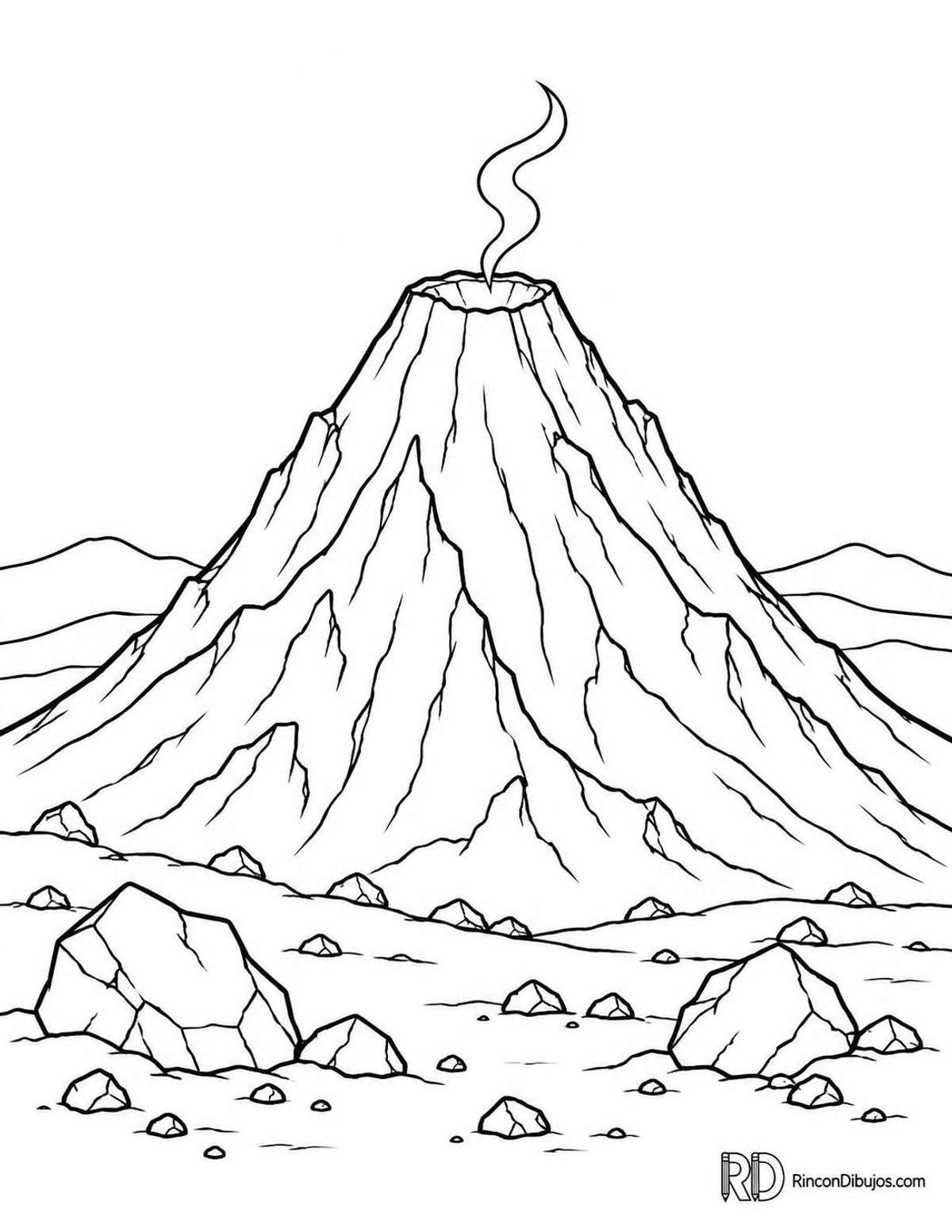 Dibujo de volcán joven para colorear Dibujo de volcán joven para colorear
