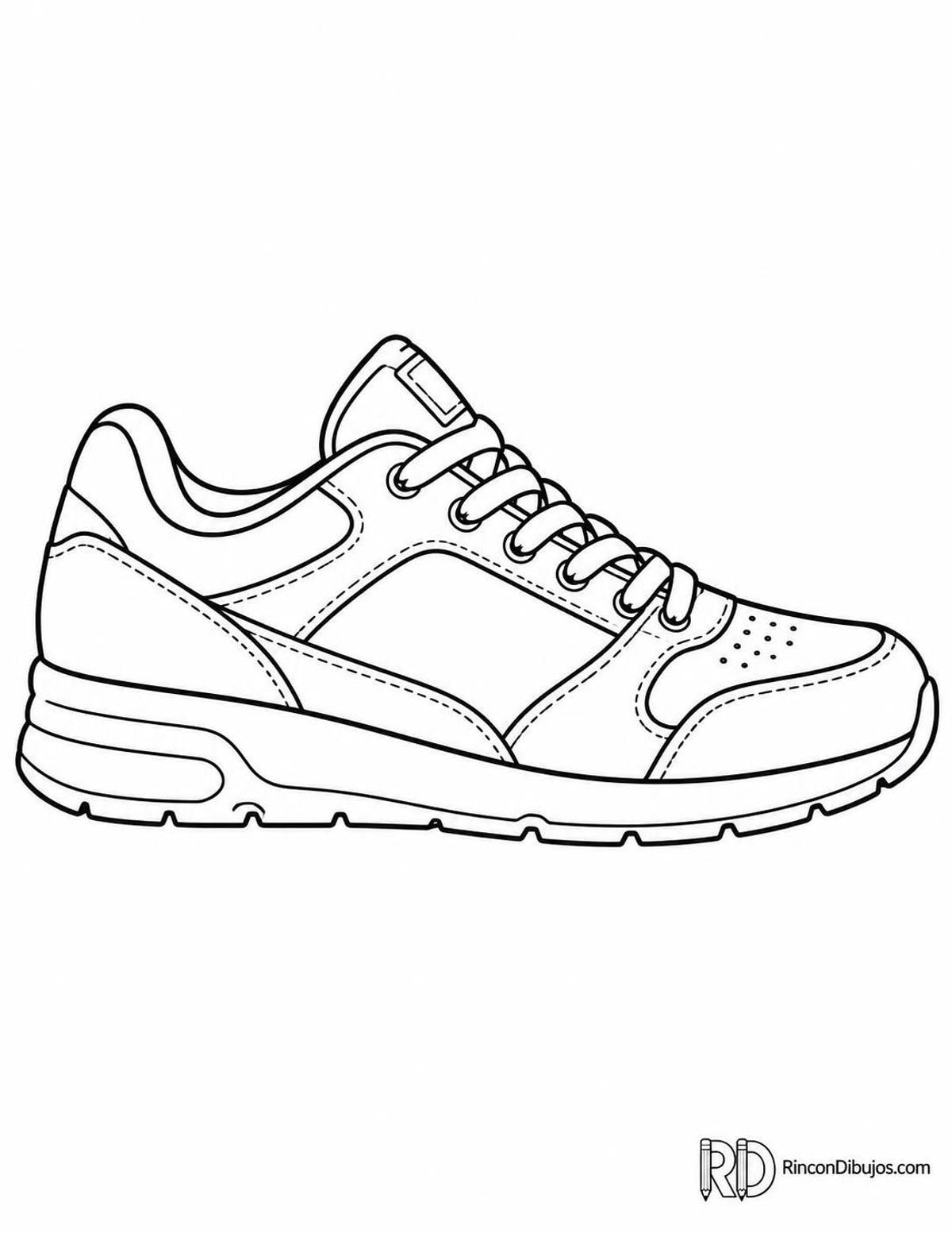 Dibujo de zapato deportivo para colorear Dibujo de zapato deportivo para colorear