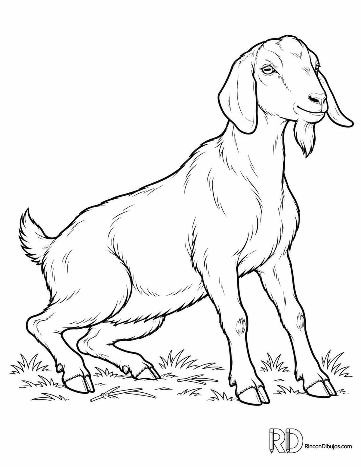 Dibujo de cabra levantándose para colorear Dibujo de cabra levantándose para colorear