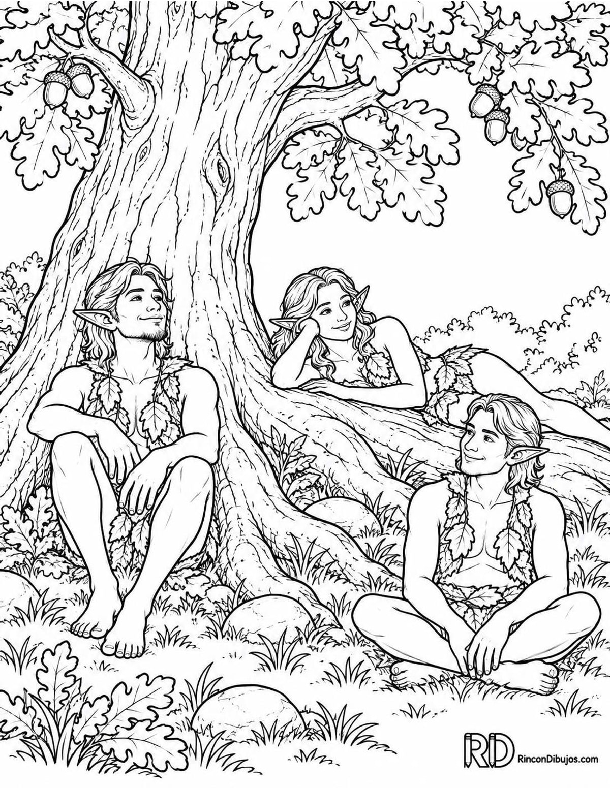 Dibujo de Duendes descansando para colorear Dibujo de Duendes descansando para colorear