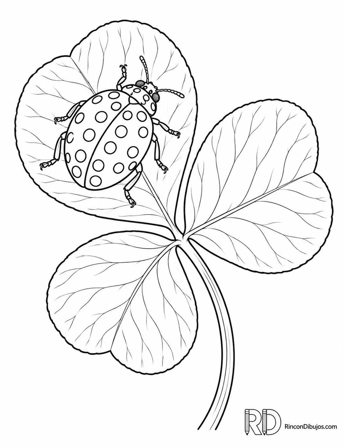 Dibujo de mariquita de veintidós puntos hoja para colorear Dibujo de mariquita de veintidós puntos hoja para colorear