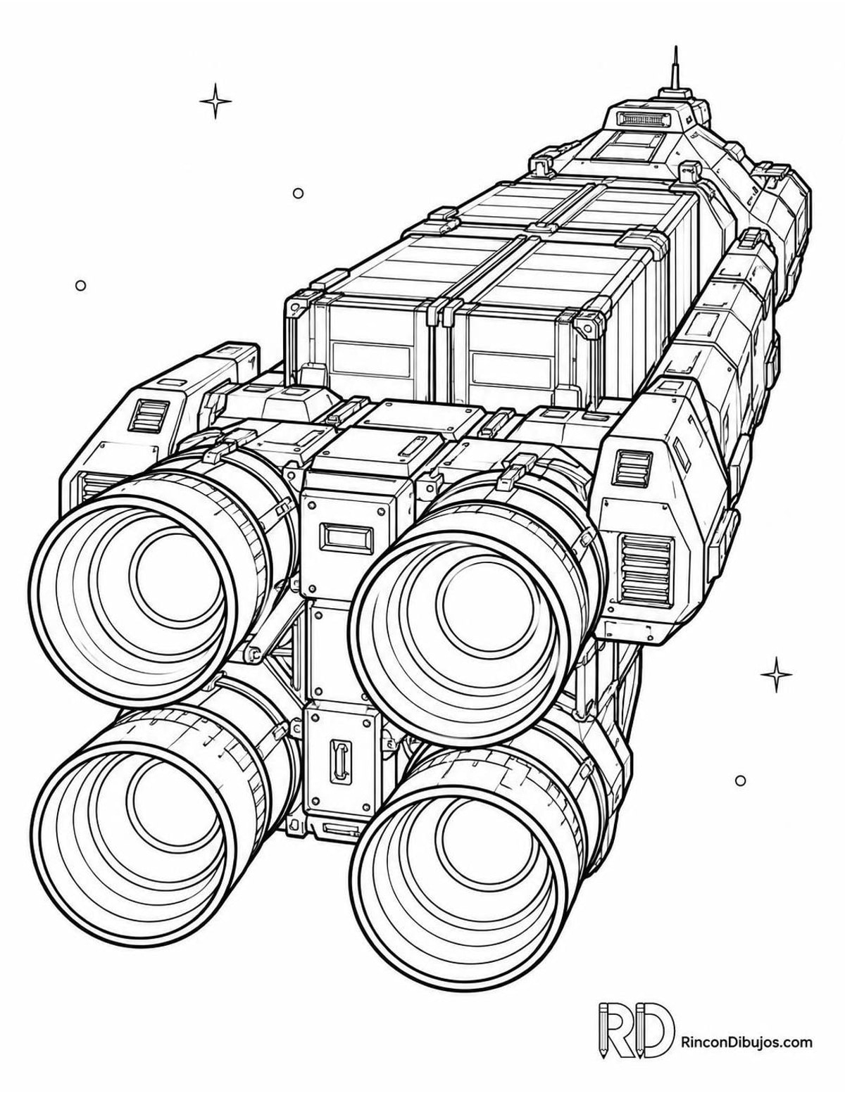 Dibujo de nave espacial de carga para colorear Dibujo de nave espacial de carga para colorear