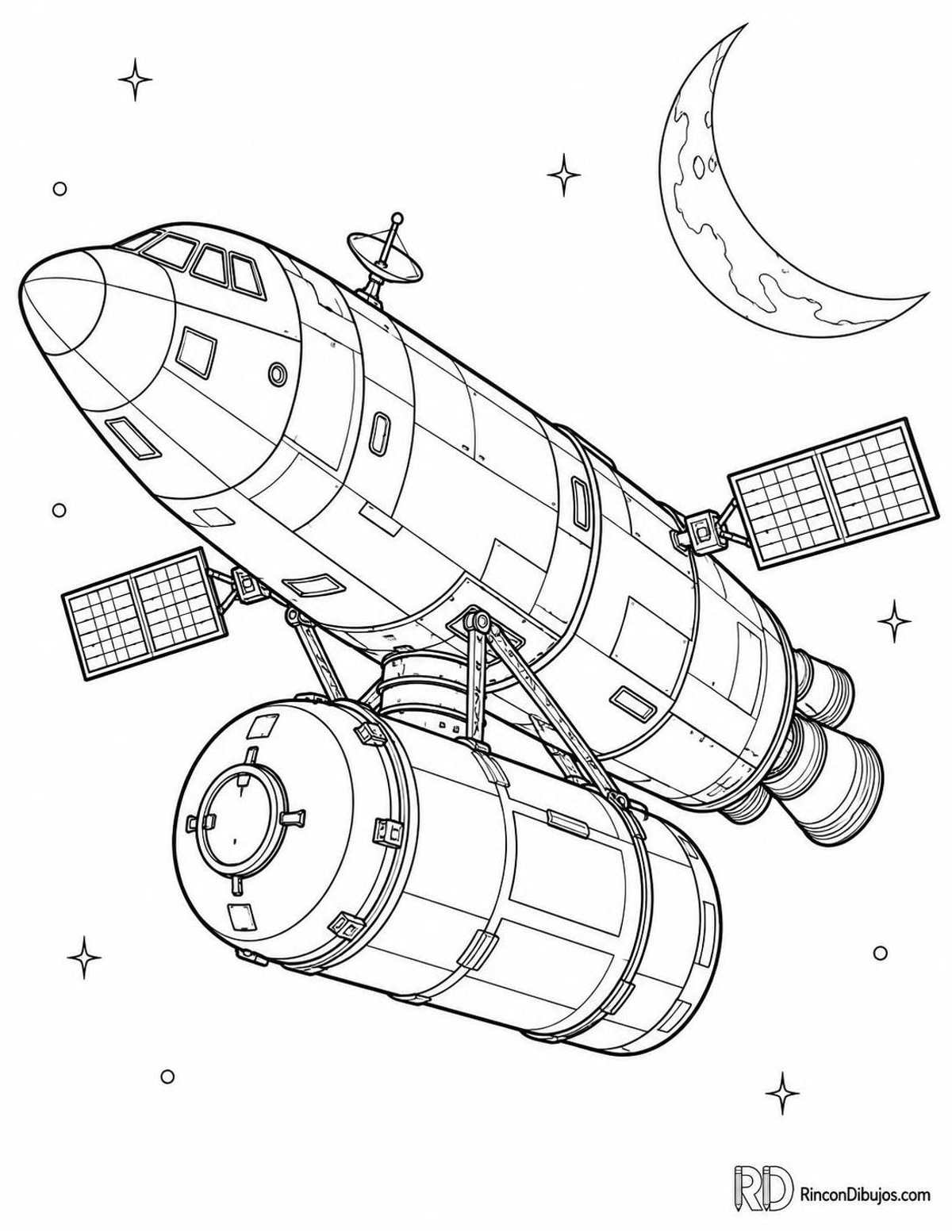 Dibujo de nave espacial transportando suministros para colorear Dibujo de nave espacial transportando suministros para colorear