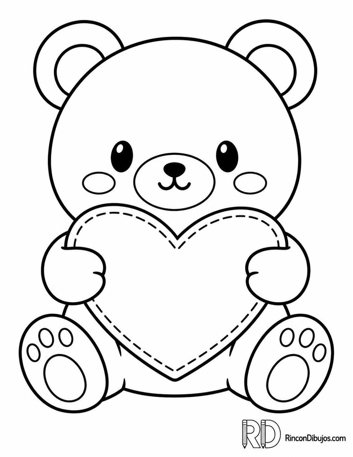 Dibujo de osito kawaii para colorear Dibujo de osito kawaii para colorear