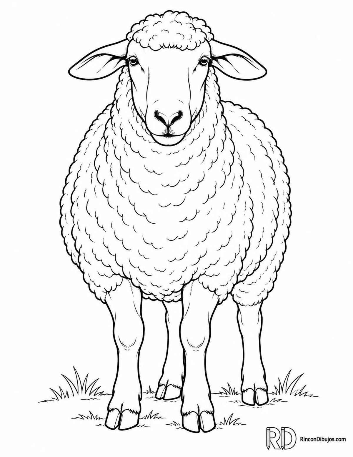 Dibujo de oveja Hampshire para colorear Dibujo de oveja Hampshire para colorear