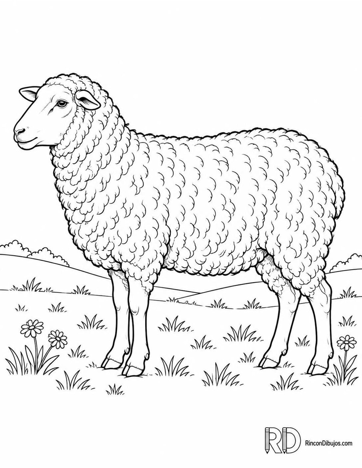 Dibujo de oveja merina para colorear Dibujo de oveja merina para colorear