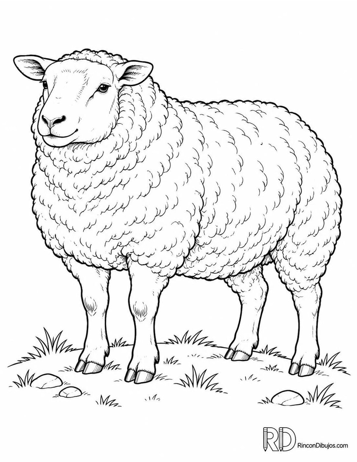 Dibujo de oveja Texel para colorear Dibujo de oveja Texel para colorear