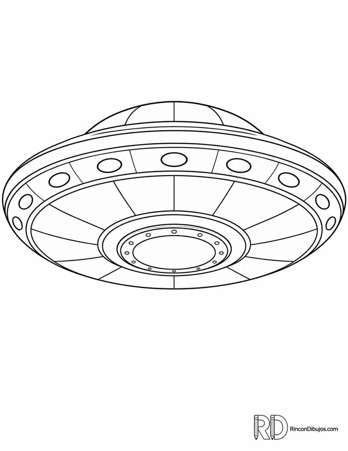 Dibujo de ovni circular para colorear Dibujo de ovni circular para colorear