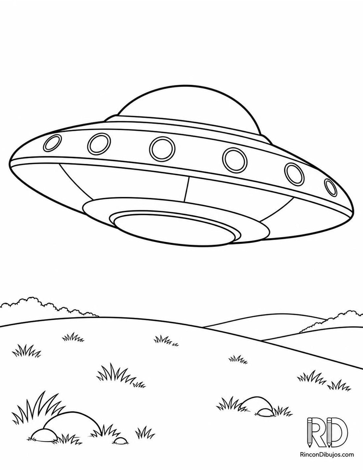 Dibujo de ovni con ventanillas para colorear Dibujo de ovni con ventanillas para colorear