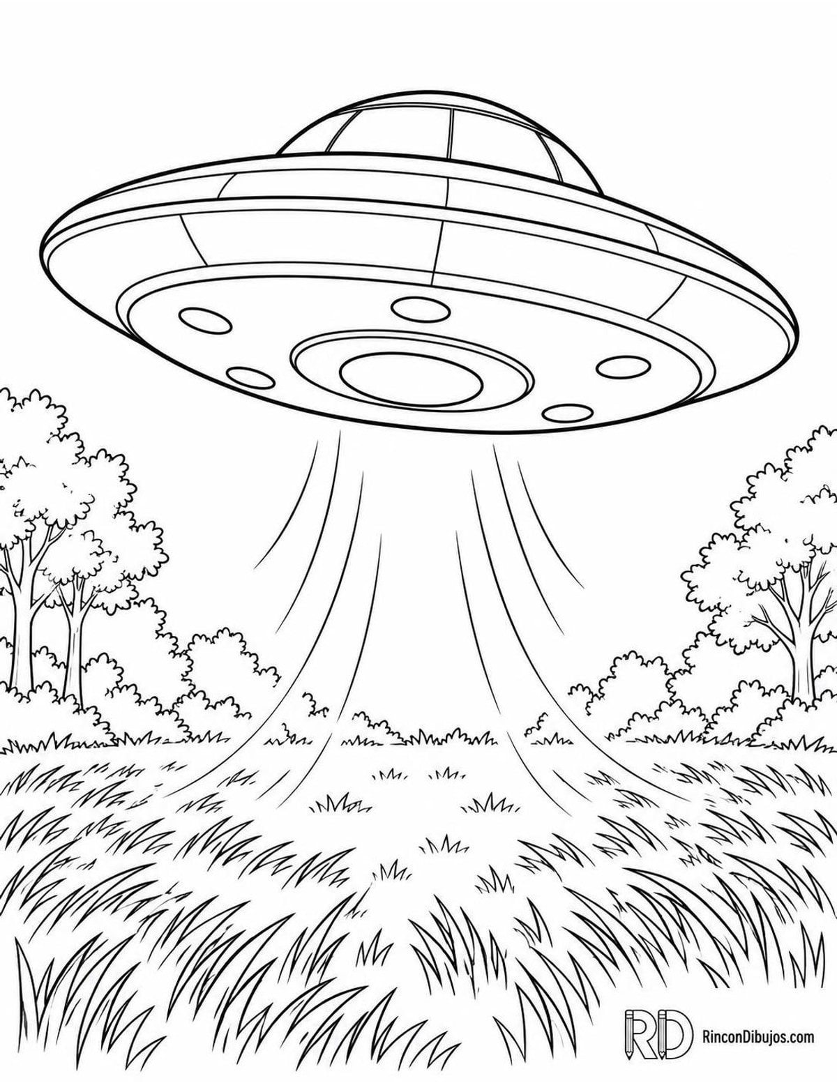 Dibujo de ovni despegando para colorear Dibujo de ovni despegando para colorear